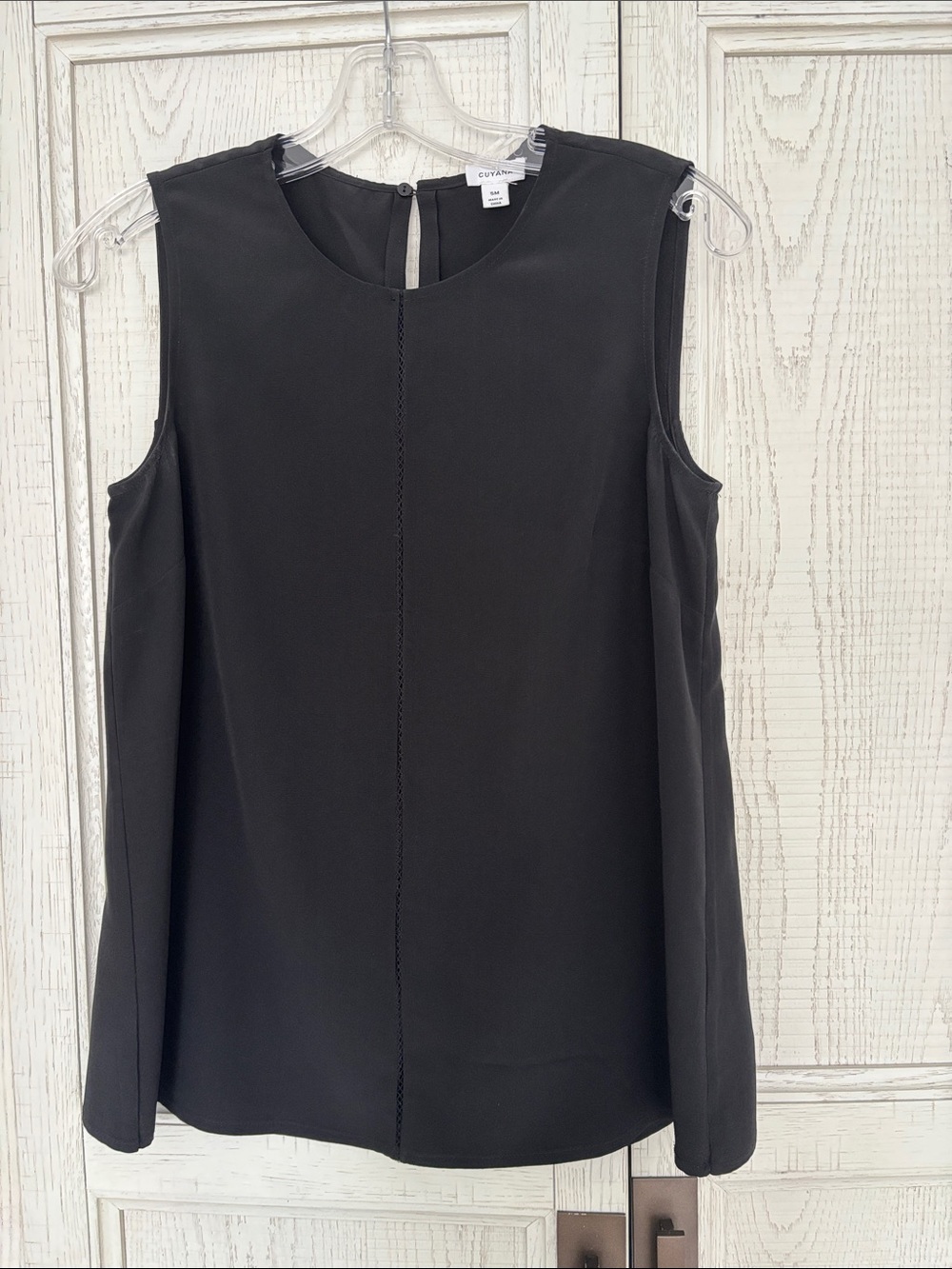 Cuyana Black Sleeveless Silk Top